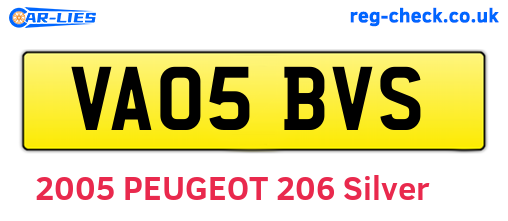 VA05BVS are the vehicle registration plates.