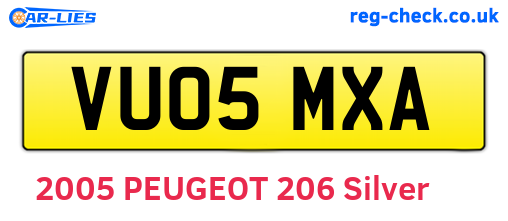 VU05MXA are the vehicle registration plates.