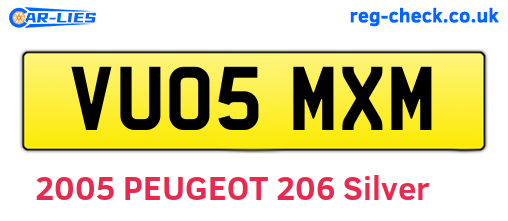 VU05MXM are the vehicle registration plates.