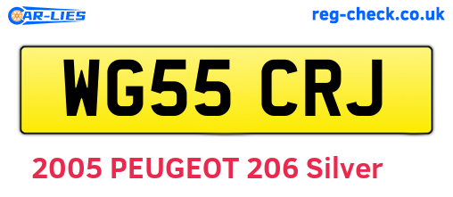 WG55CRJ are the vehicle registration plates.