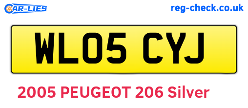 WL05CYJ are the vehicle registration plates.