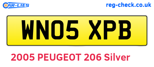 WN05XPB are the vehicle registration plates.