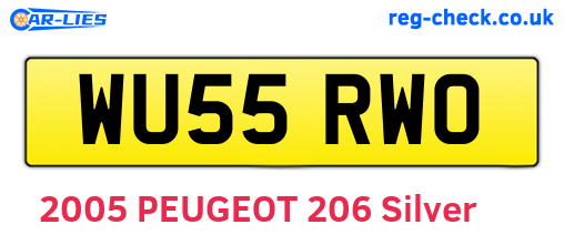 WU55RWO are the vehicle registration plates.