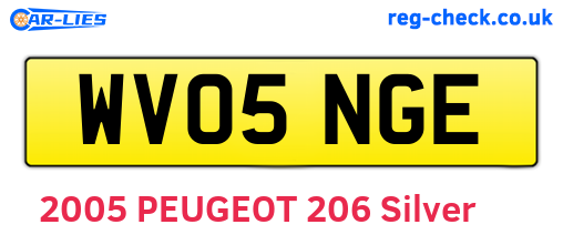 WV05NGE are the vehicle registration plates.