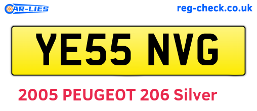 YE55NVG are the vehicle registration plates.