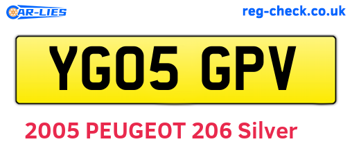 YG05GPV are the vehicle registration plates.