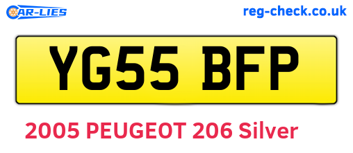 YG55BFP are the vehicle registration plates.