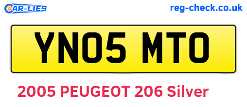 YN05MTO are the vehicle registration plates.