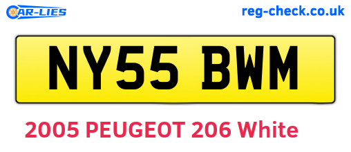 NY55BWM are the vehicle registration plates.