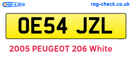 OE54JZL are the vehicle registration plates.