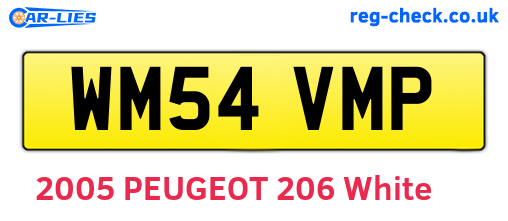 WM54VMP are the vehicle registration plates.