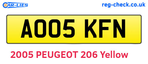 AO05KFN are the vehicle registration plates.