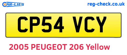 CP54VCY are the vehicle registration plates.