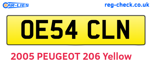 OE54CLN are the vehicle registration plates.