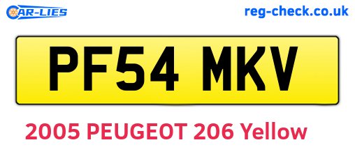 PF54MKV are the vehicle registration plates.