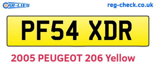 PF54XDR are the vehicle registration plates.