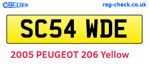 SC54WDE are the vehicle registration plates.