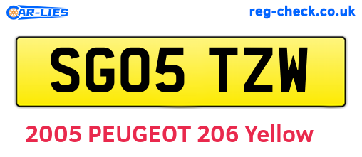 SG05TZW are the vehicle registration plates.