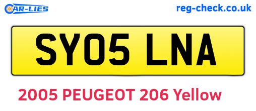 SY05LNA are the vehicle registration plates.