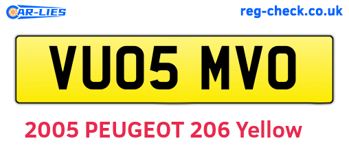 VU05MVO are the vehicle registration plates.