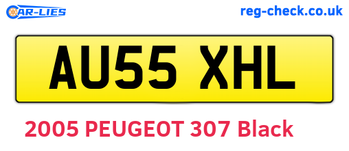 AU55XHL are the vehicle registration plates.