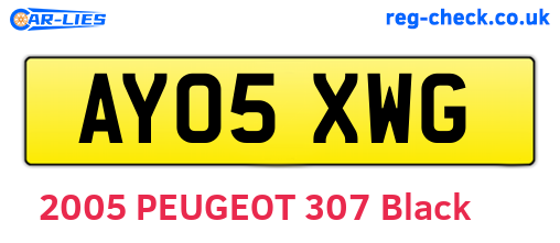 AY05XWG are the vehicle registration plates.
