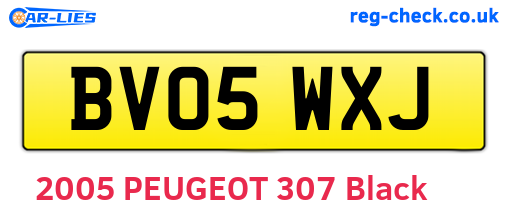 BV05WXJ are the vehicle registration plates.