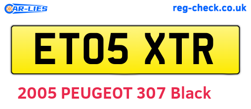 ET05XTR are the vehicle registration plates.
