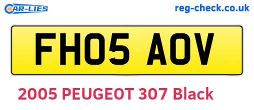 FH05AOV are the vehicle registration plates.