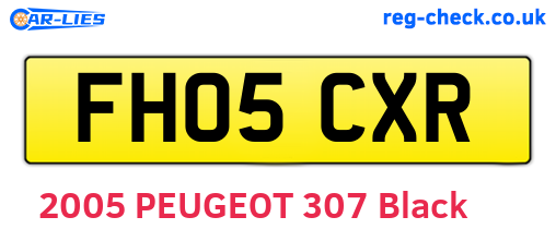 FH05CXR are the vehicle registration plates.