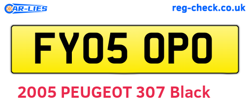 FY05OPO are the vehicle registration plates.