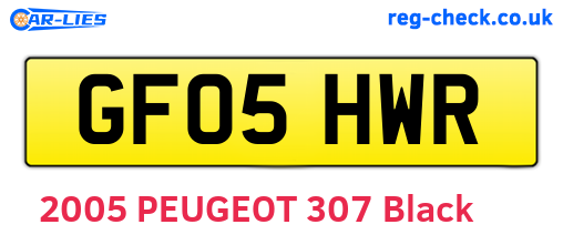 GF05HWR are the vehicle registration plates.