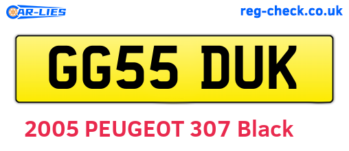 GG55DUK are the vehicle registration plates.