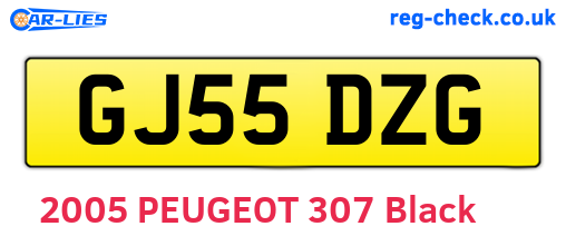 GJ55DZG are the vehicle registration plates.