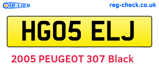HG05ELJ are the vehicle registration plates.