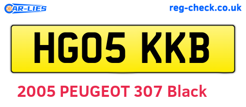 HG05KKB are the vehicle registration plates.
