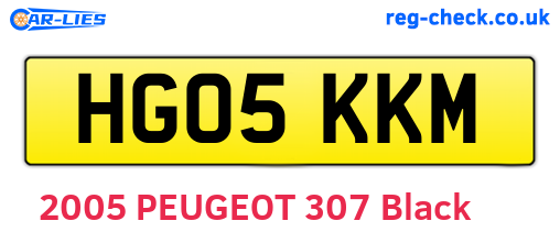 HG05KKM are the vehicle registration plates.