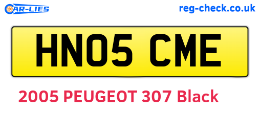 HN05CME are the vehicle registration plates.