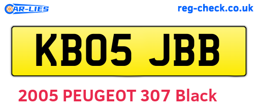 KB05JBB are the vehicle registration plates.