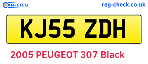 KJ55ZDH are the vehicle registration plates.
