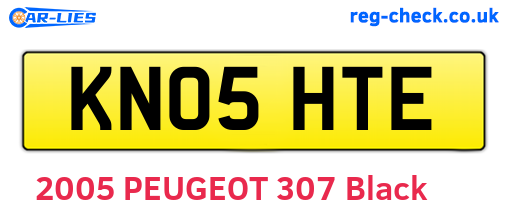 KN05HTE are the vehicle registration plates.