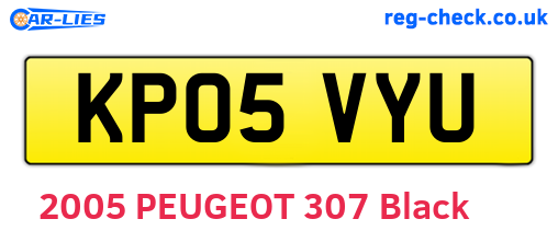 KP05VYU are the vehicle registration plates.