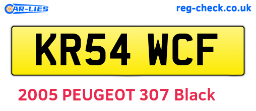 KR54WCF are the vehicle registration plates.