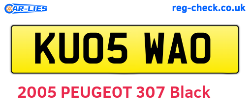 KU05WAO are the vehicle registration plates.
