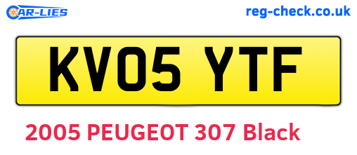 KV05YTF are the vehicle registration plates.
