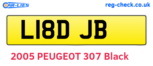 L18DJB are the vehicle registration plates.