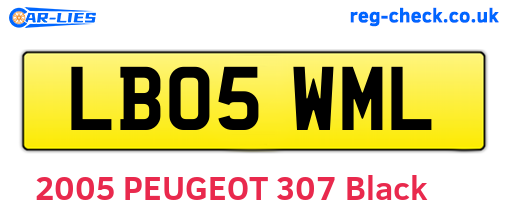 LB05WML are the vehicle registration plates.