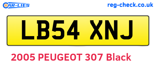 LB54XNJ are the vehicle registration plates.