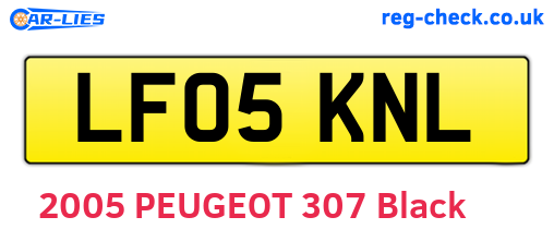 LF05KNL are the vehicle registration plates.