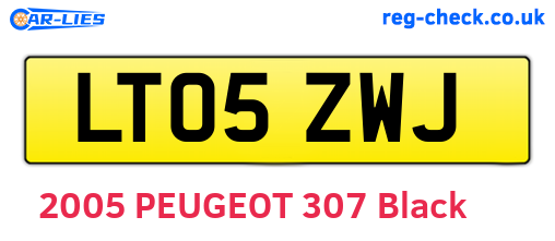 LT05ZWJ are the vehicle registration plates.